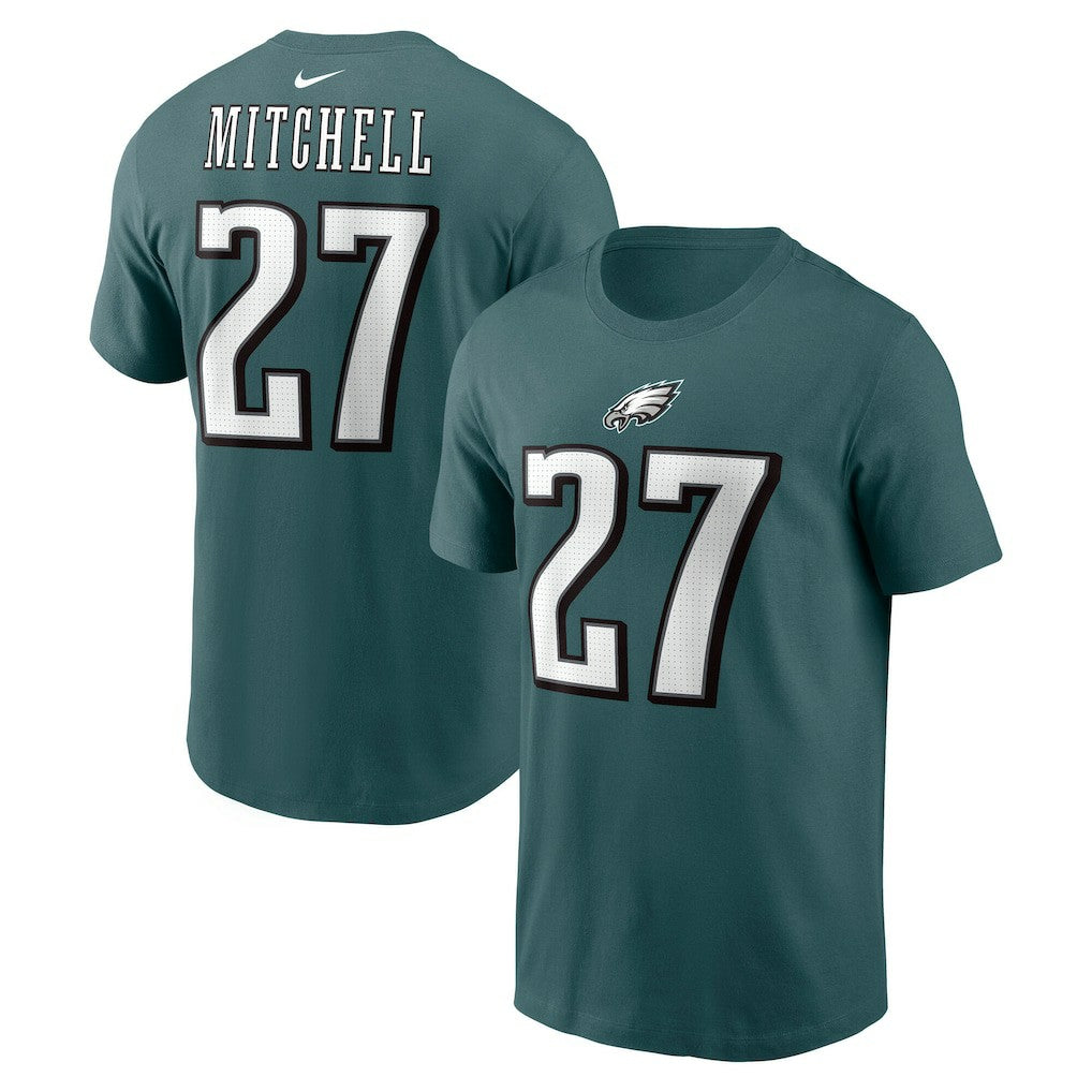 Quinyon Mitchell Philadelphia Eagles Name & Number T-Shirt Green | Nike for Sale