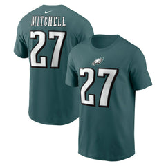 Quinyon Mitchell Philadelphia Eagles Name & Number T-Shirt Green | Nike for Sale