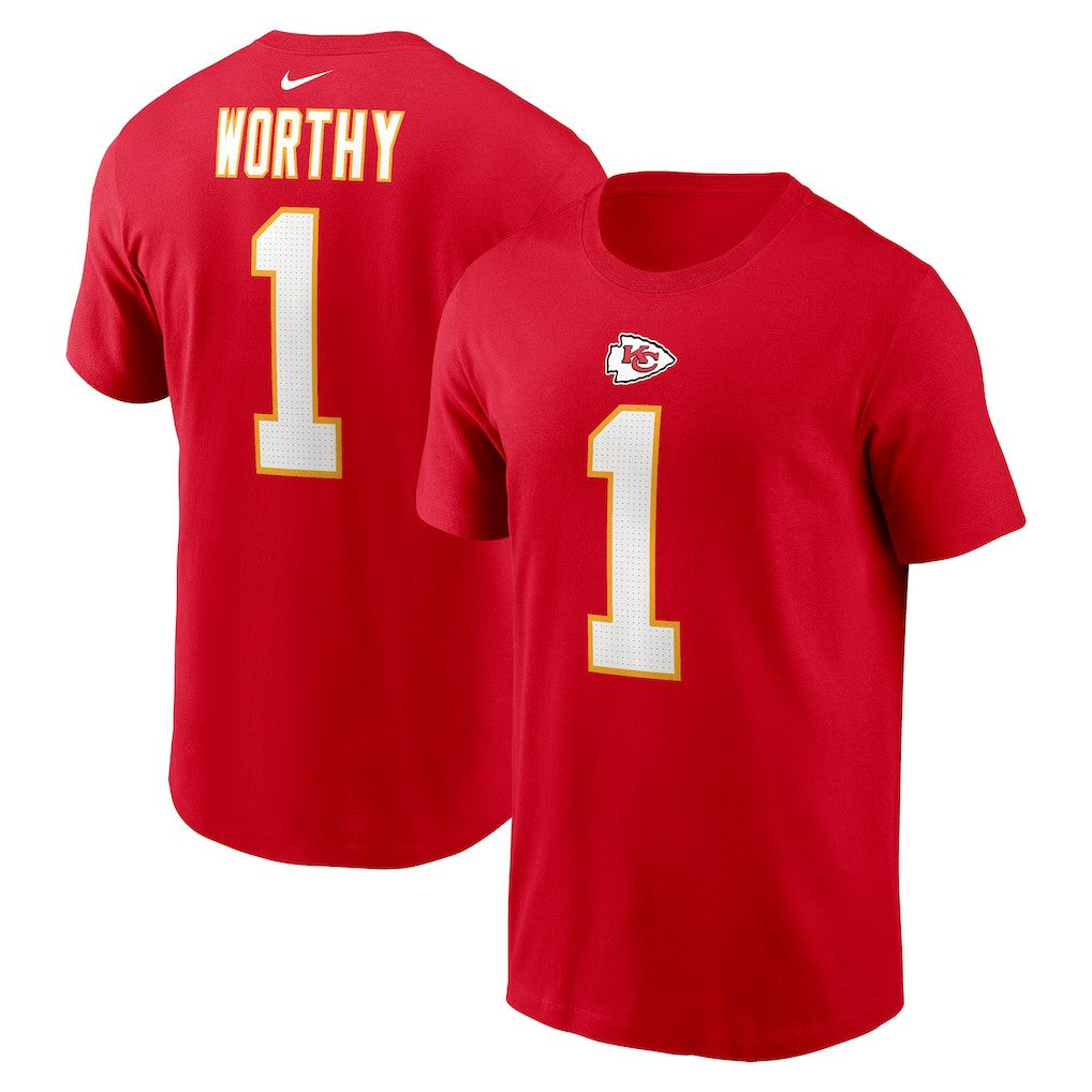 Xavier Worthy Kansas City Chiefs Name & Number T-Shirt Red | Nike for Sale