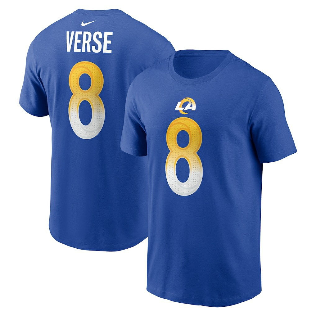 Jared Verse Los Angeles Rams Name & Number T-Shirt Royal | Nike for Sale