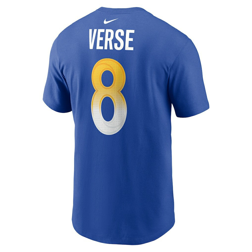 Jared Verse Los Angeles Rams Name & Number T-Shirt Royal | Nike for Sale