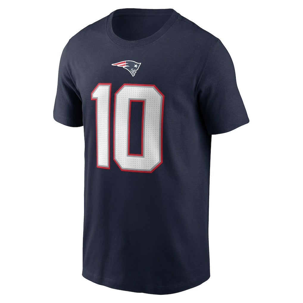 Drake Maye New England Patriots Name & Number T-Shirt Navy | Nike for Sale