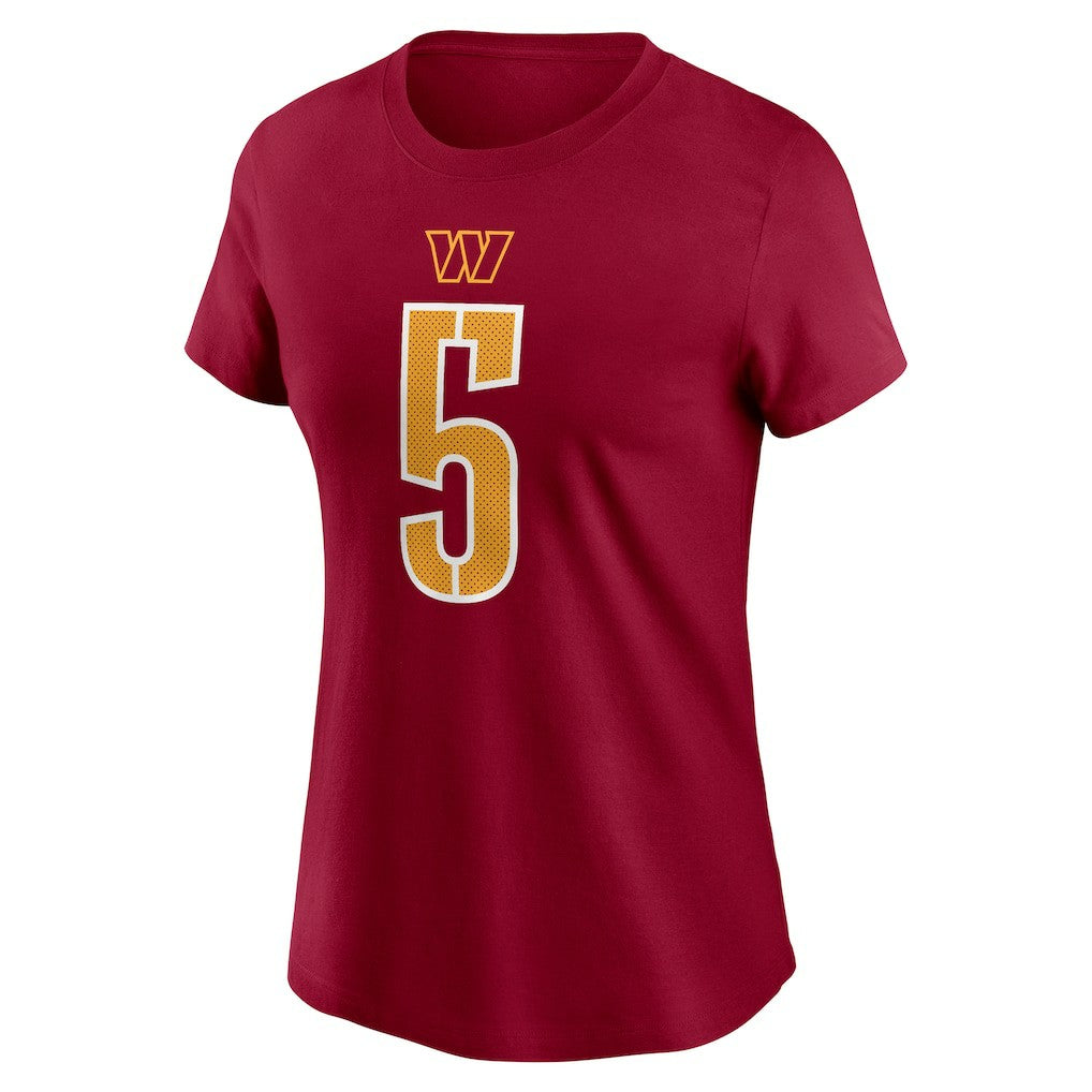 Jayden Daniels Washington Commanders Women's Name & Number T-Shirt Burgundy | Nike for Sale