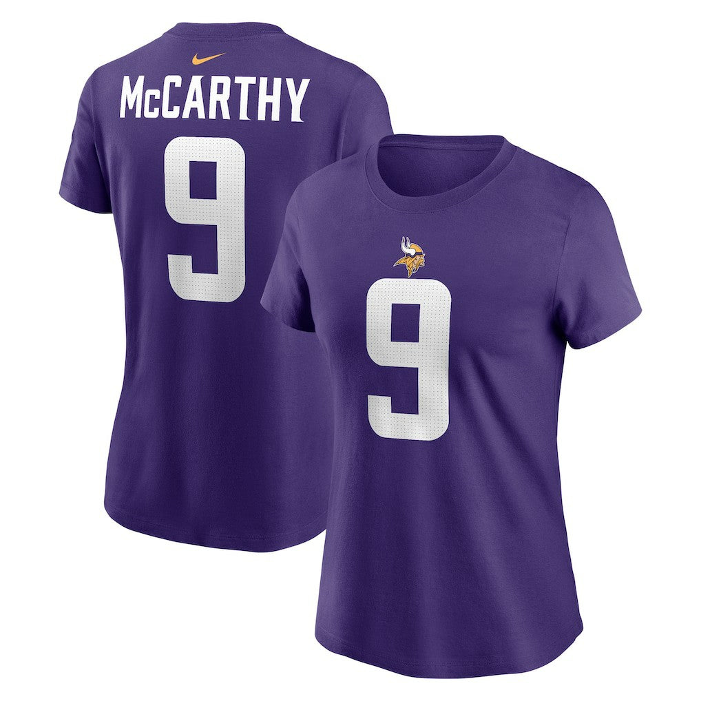 J.J. McCarthy Minnesota Vikings Women's Name & Number T-Shirt Purple | Nike for Sale