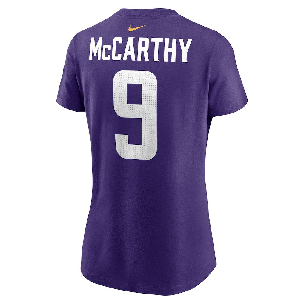J.J. McCarthy Minnesota Vikings Women's Name & Number T-Shirt Purple | Nike for Sale