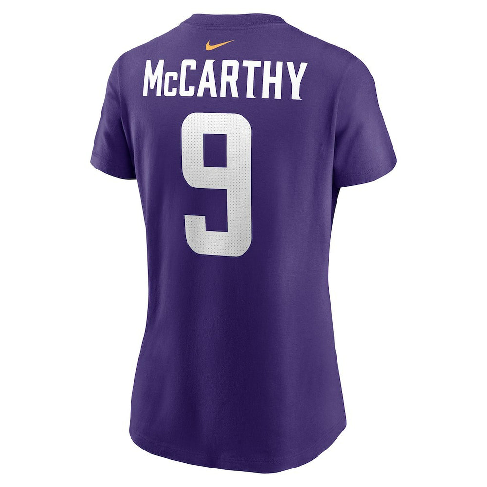 J.J. McCarthy Minnesota Vikings Women's Name & Number T-Shirt Purple | Nike for Sale