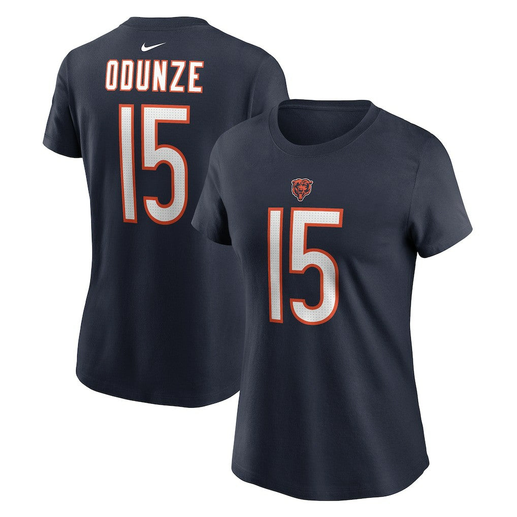 Rome Odunze Chicago Bears Women's Name & Number T-Shirt Navy | Nike for Sale