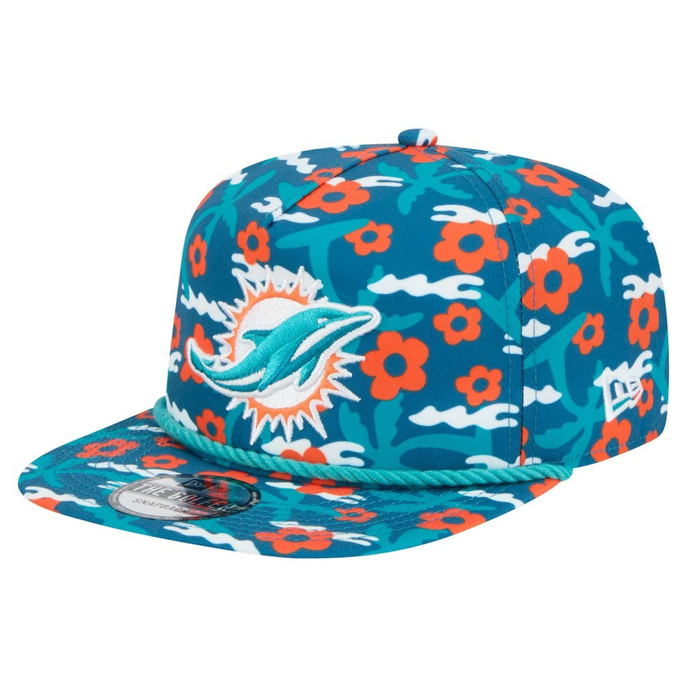 Miami Dolphins New Era Wakey Wakey Golfer Snapback Hat Aqua | NFL