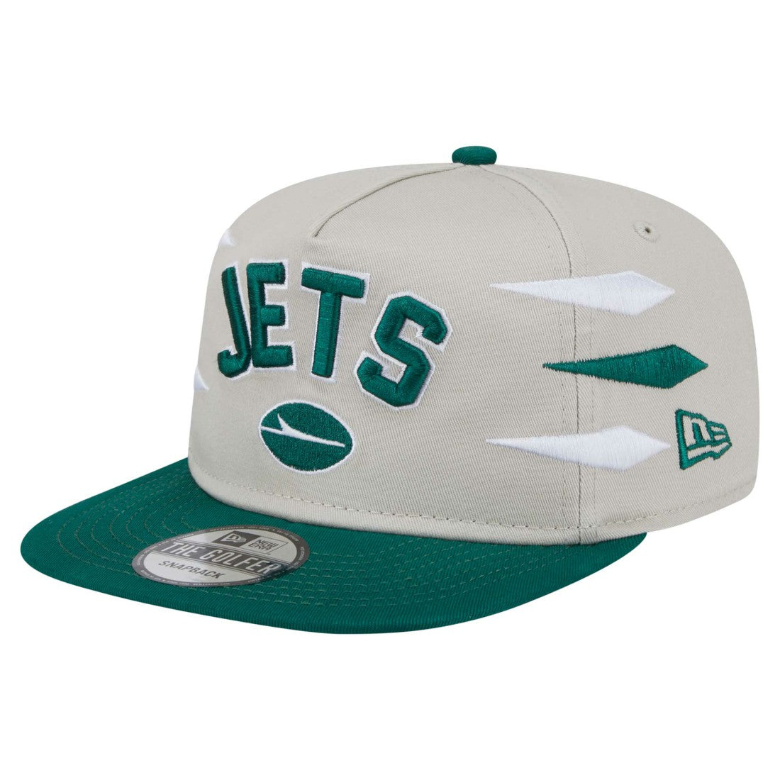 New York Jets New Era Athletic Golfer Snapback Hat Stone/Green | NFL