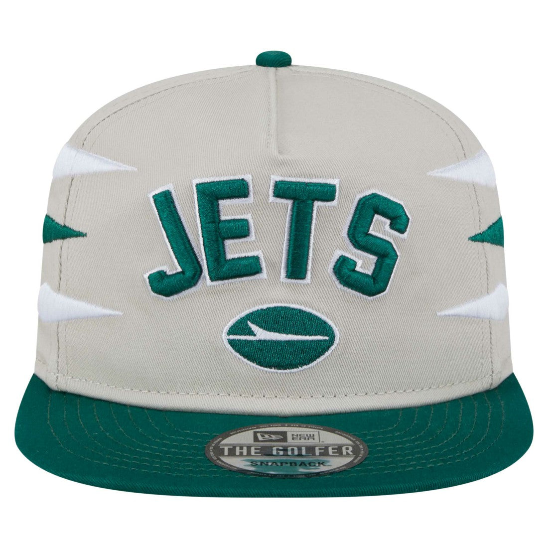 New York Jets New Era Athletic Golfer Snapback Hat Stone/Green | NFL