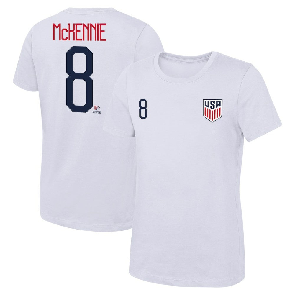 Weston McKennie USMNT Women's Name & Number T-Shirt White - FIFA World CUP