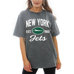New York Jets Gameday Couture Women's Tackle Titan Relaxed Fit T-Shirt Gray | NFL