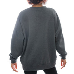 New York Jets Gameday Couture Women's Oversized Long Weekend Premium Fleece Drop Shoulder Pullover Sweatshirt Charcoal | NFL