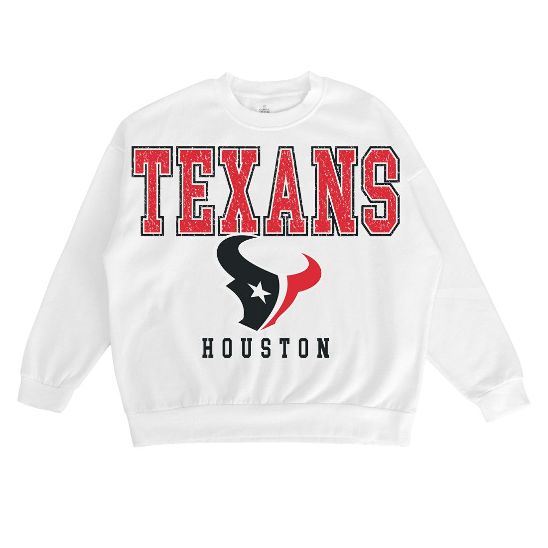 Houston Texans Gameday Couture Women's Sunday Drives Oversized Crewneck Pullover Sweatshirt White | NFL