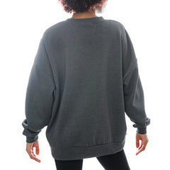 Cleveland Browns Gameday Couture Women's Oversized Long Weekend Premium Fleece Drop Shoulder Pullover Sweatshirt Charcoal | NFL