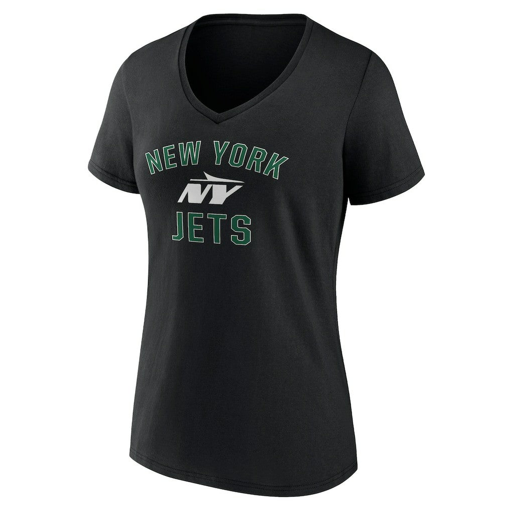 New York Jets Women's Victory Arch V-Neck T-Shirt Black | NFL