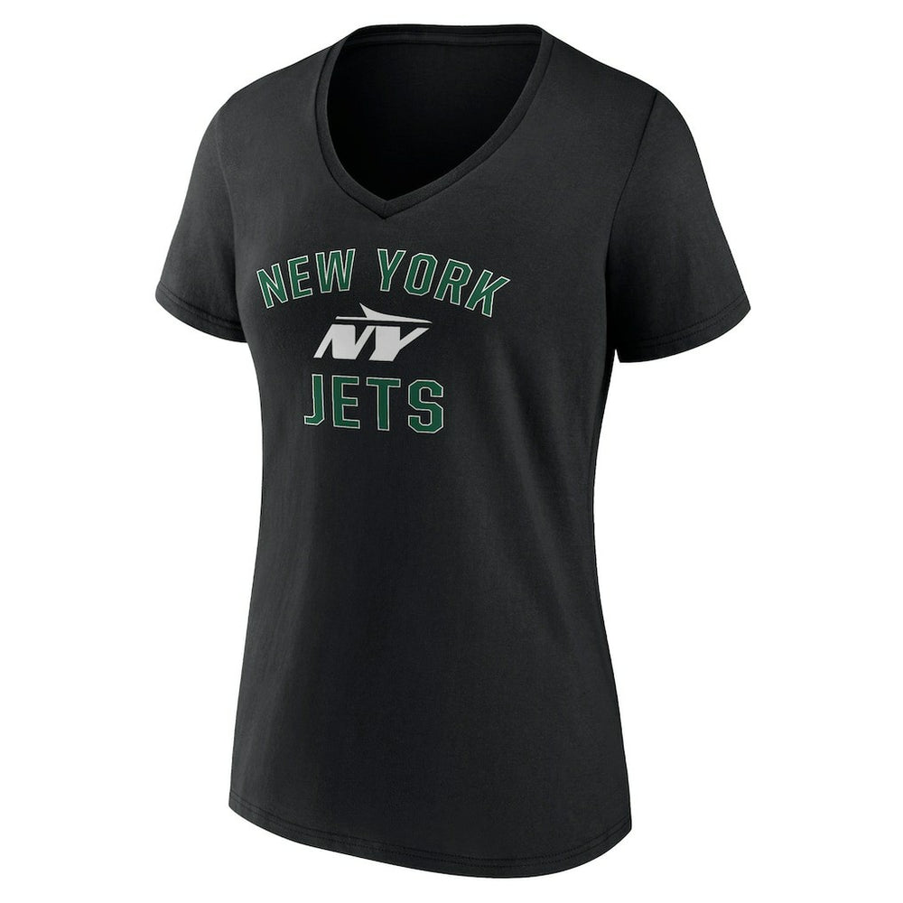 New York Jets Women's Victory Arch V-Neck T-Shirt Black | NFL