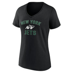 New York Jets Women's Victory Arch V-Neck T-Shirt Black | NFL