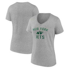 New York Jets Women's Victory Arch V-Neck T-Shirt Gray | NFL