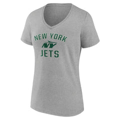 New York Jets Women's Victory Arch V-Neck T-Shirt Gray | NFL