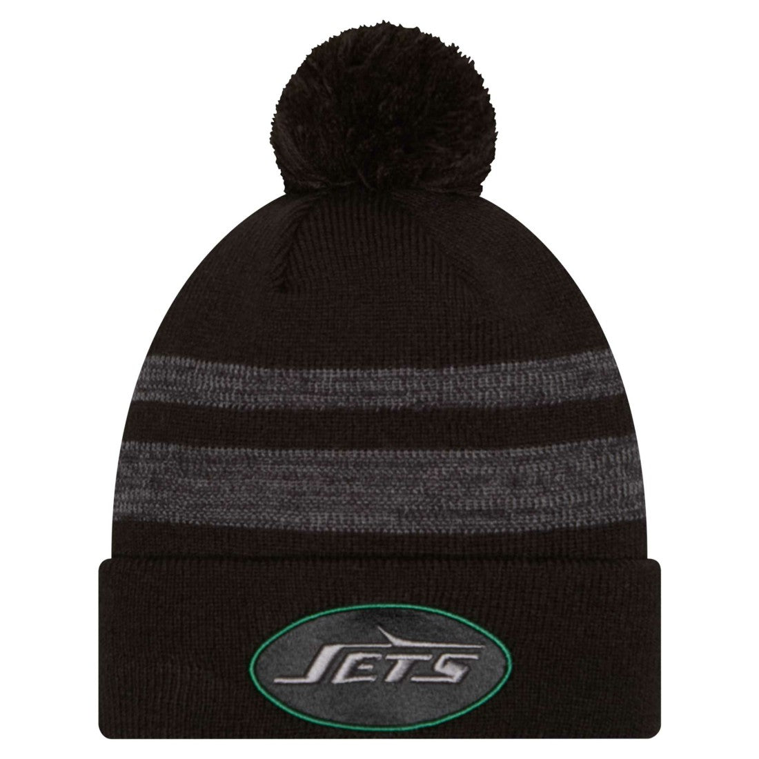 New York Jets New Era Black Dispatch Cuffed Knit Hat with Pom | NFL
