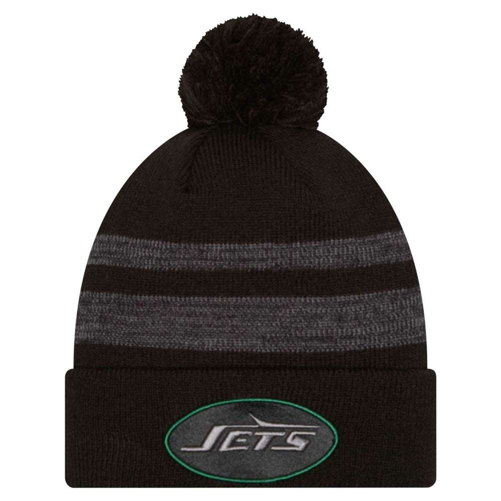 New York Jets New Era Black Dispatch Cuffed Knit Hat with Pom | NFL