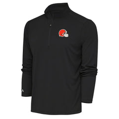 Cleveland Browns Antigua Tribute Quarter-Zip Pullover Top Black | NFL