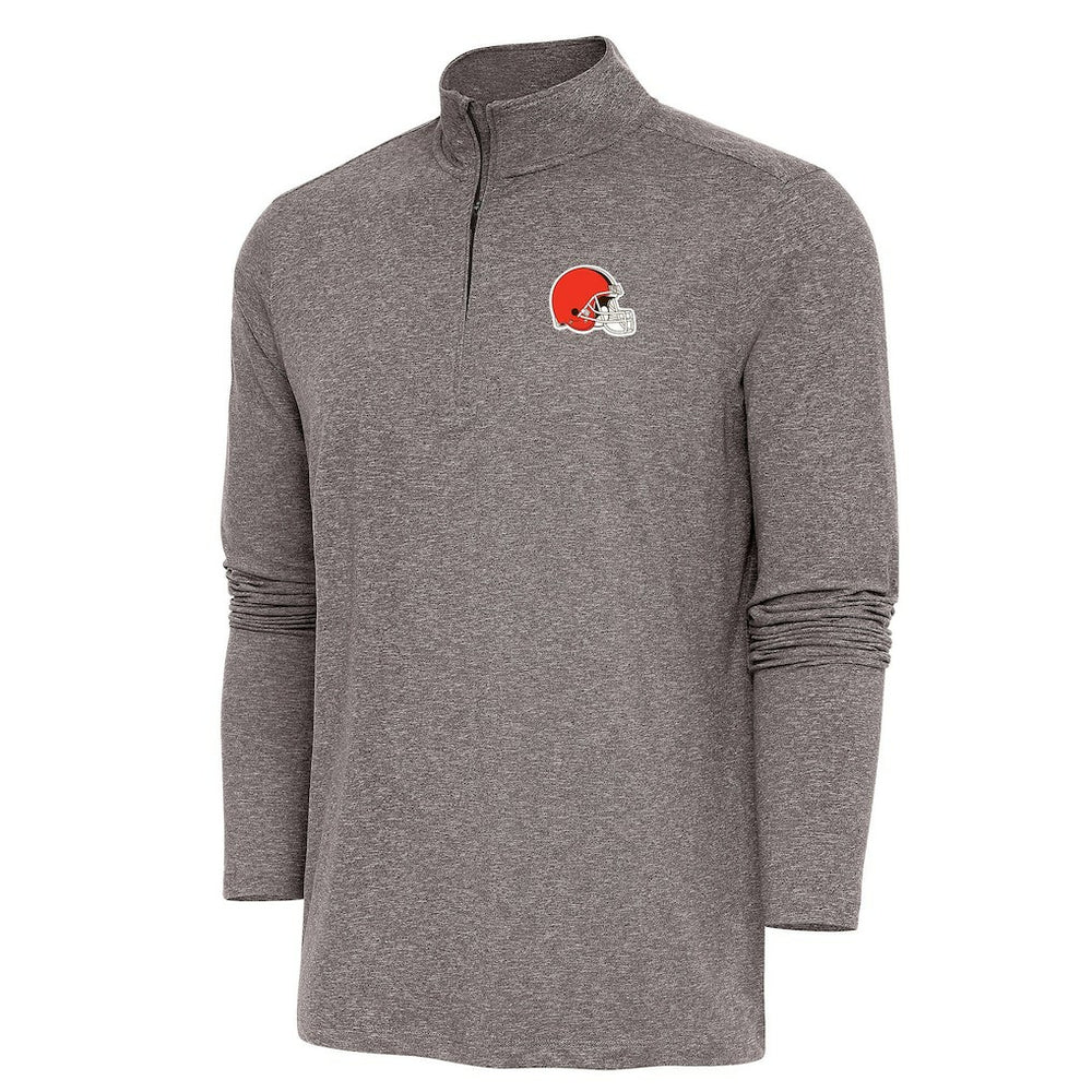 Cleveland Browns Antigua Hunk Quarter-Zip Pullover Top Brown | NFL