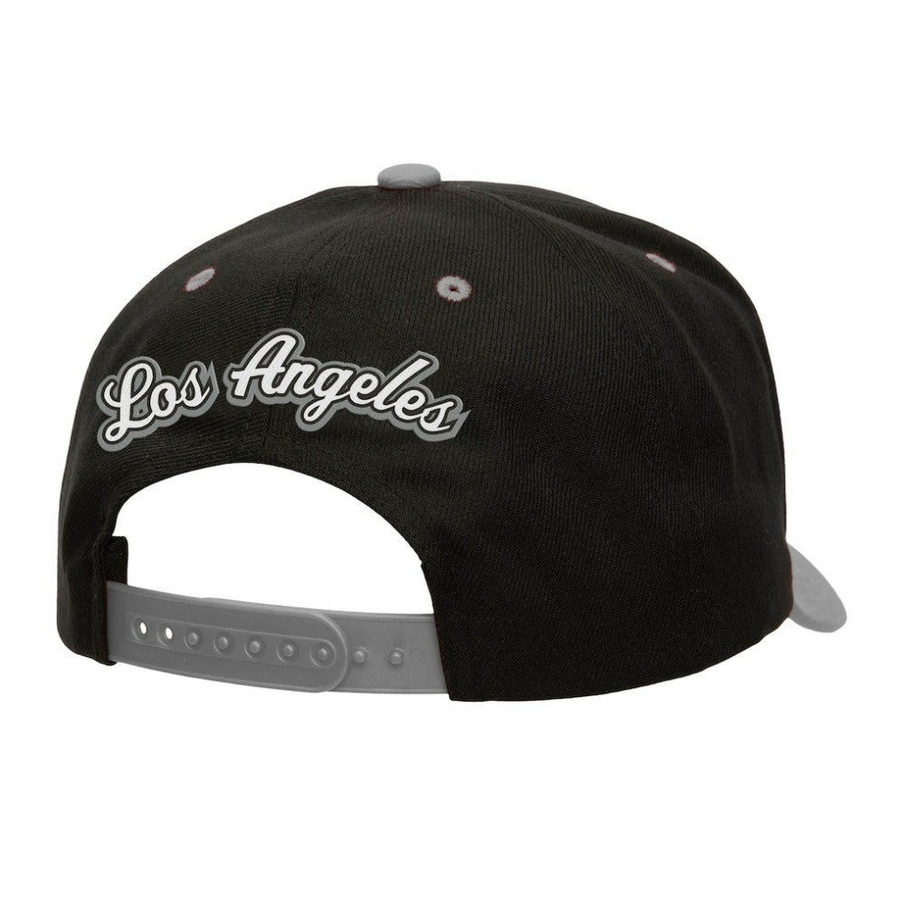 Los Angeles Kings Mitchell & Ness Backside Script Two-Tone Pro Crown Adjustable Hat - Black/Silver - NHL