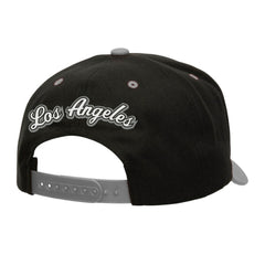 Los Angeles Kings Mitchell & Ness Backside Script Two-Tone Pro Crown Adjustable Hat - Black/Silver - NHL