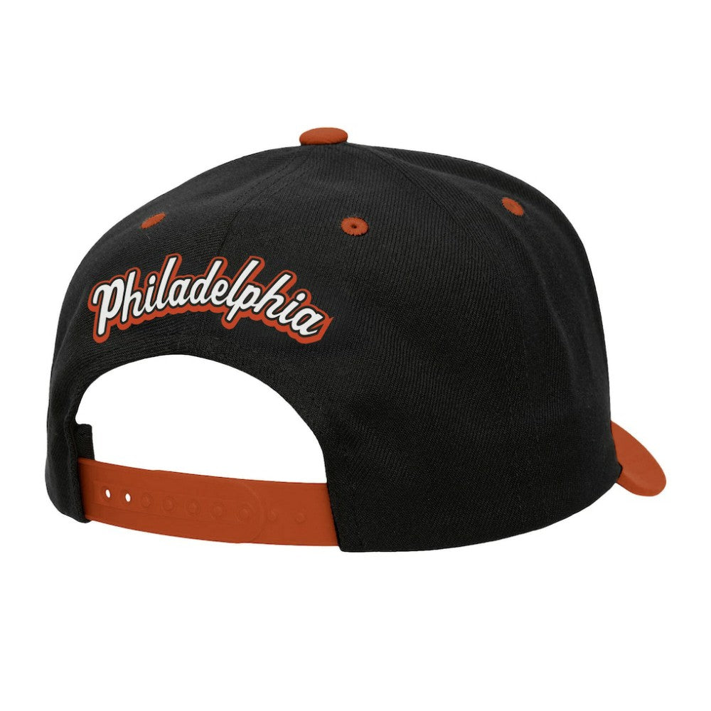 Philadelphia Flyers Mitchell & Ness Backside Script 2-Tone Pro Crown Adjustable Hat - Black/Orange - NHL