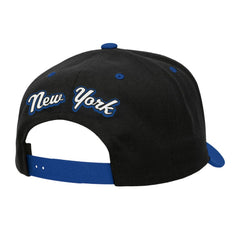 New York Rangers Mitchell & Ness Backside Script 2-Tone Pro Crown Adjustable Hat - Black/Blue - NHL