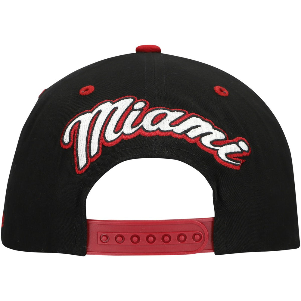 Miami Heat Backside Script Two-Tone Pro Crown Adjustable Hat Black/Red - NBA