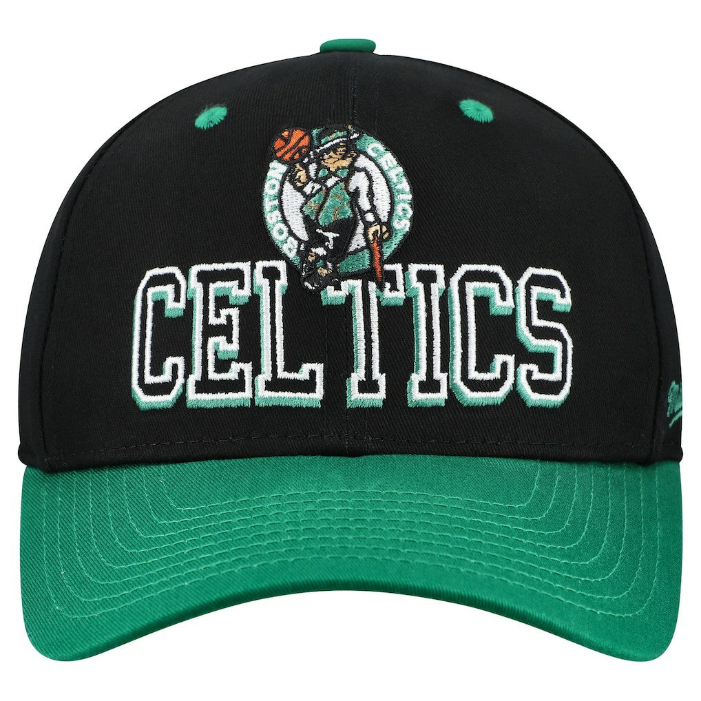 Boston Celtics Backside Script 2-Tone Pro Crown Adjustable Hat Black/Kelly Green - NBA