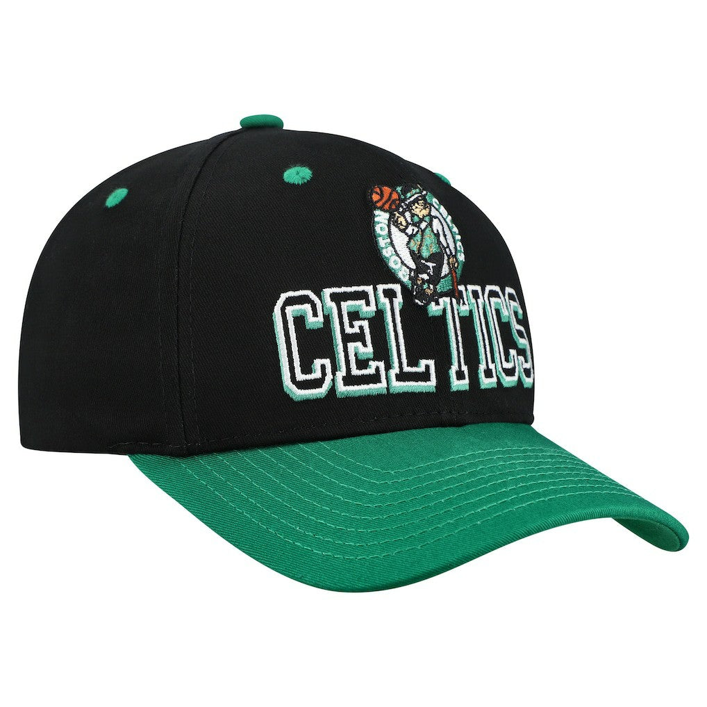 Boston Celtics Backside Script 2-Tone Pro Crown Adjustable Hat Black/Kelly Green - NBA