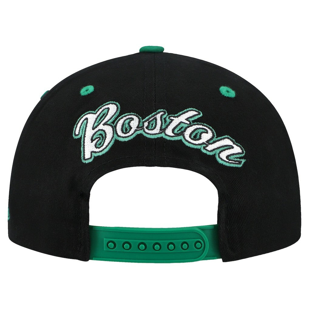 Boston Celtics Backside Script 2-Tone Pro Crown Adjustable Hat Black/Kelly Green - NBA