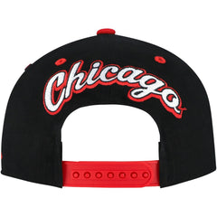 Chicago Bulls Backside Script 2-Tone Pro Crown Adjustable Hat Black/Red - NBA