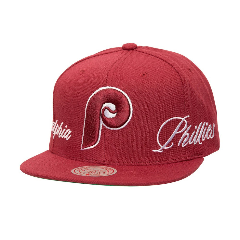 Philadelphia Phillies Mitchell & Ness Just Don x MLB Lux Script Snapback Hat - MLB