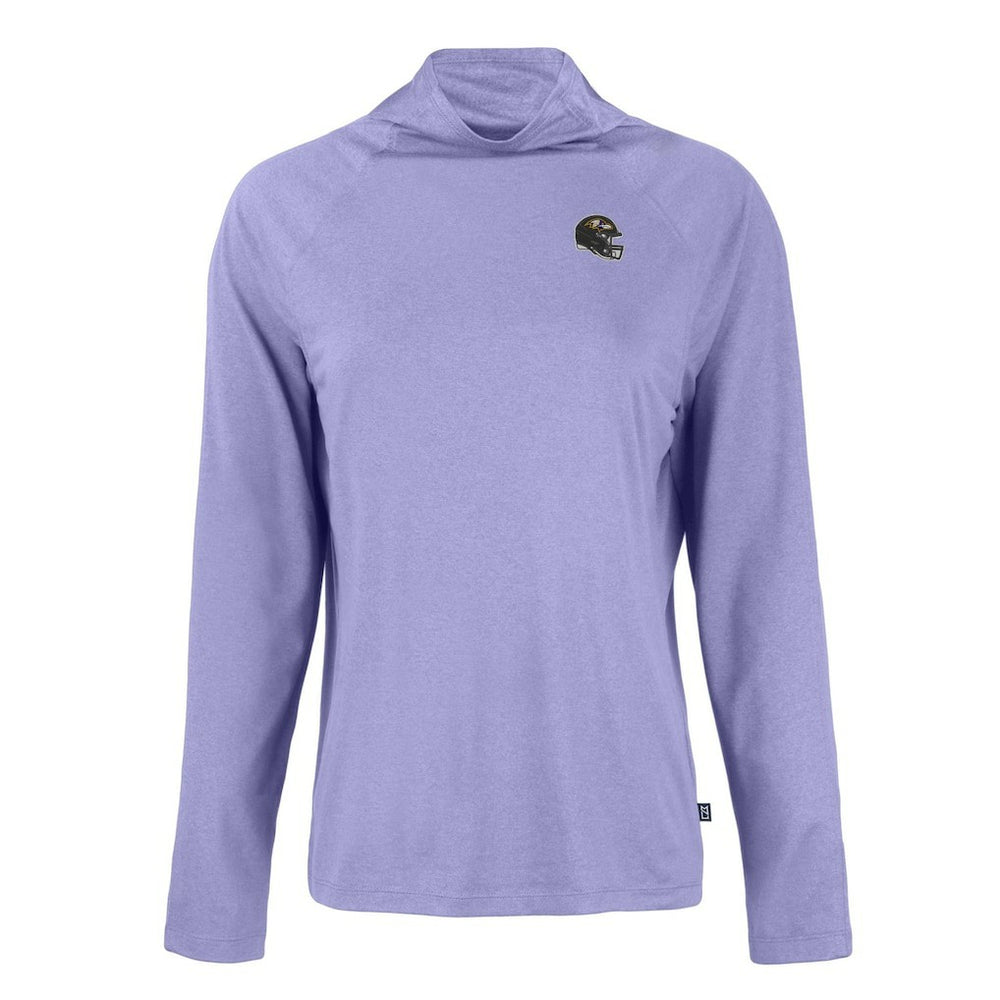 Baltimore Ravens Cutter & Buck Women's Coastline Epic Comfort Eco Recycled Funnel Neck Raglan Pullover Sweatshirt Lavender | NFL