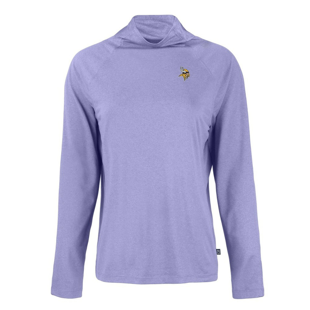 Minnesota Vikings Cutter & Buck Women's Coastline Epic Comfort Eco Recycled Funnel Neck Raglan Pullover Sweatshirt Lavender | NFL
