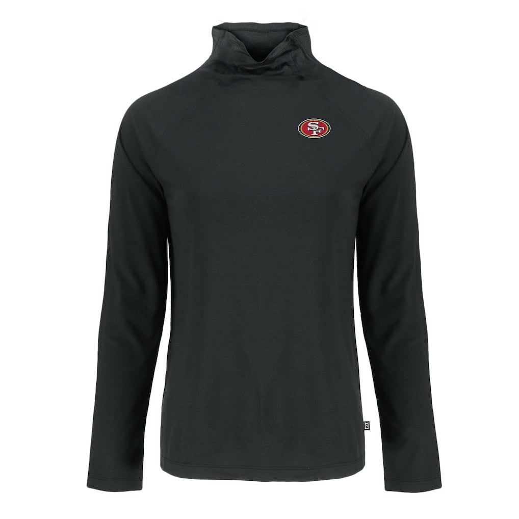 San Francisco 49ers Cutter & Buck Women's Coastline Epic Comfort Eco Recycled Funnel Neck Raglan Pullover Sweatshirt Black | NFL