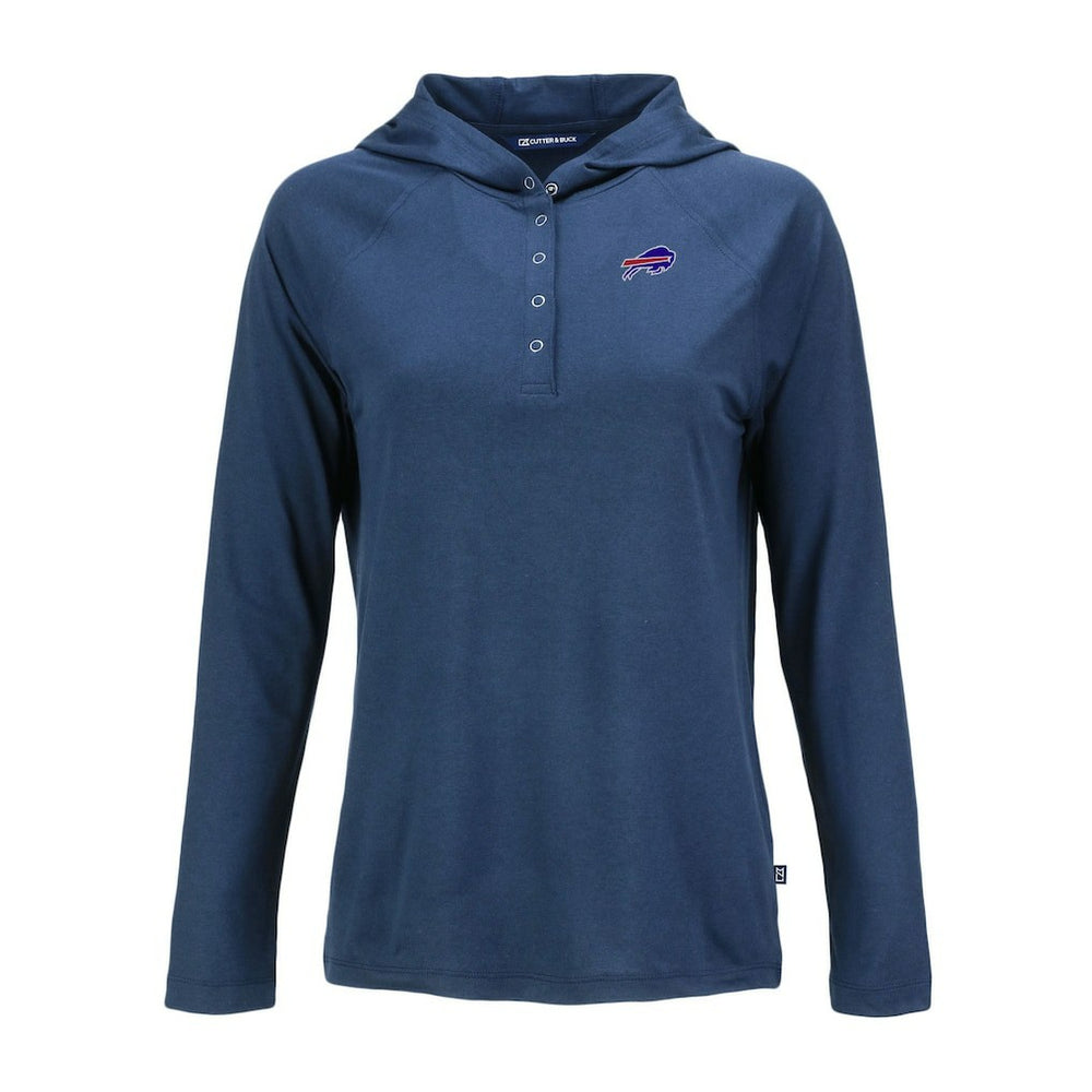 Buffalo Bills Cutter & Buck Women's Coastline Epic Comfort Eco Recycled Raglan Pullover Hoodie Navy | NFL