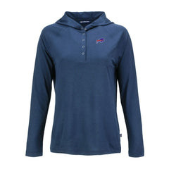 Buffalo Bills Cutter & Buck Women's Coastline Epic Comfort Eco Recycled Raglan Pullover Hoodie Navy | NFL