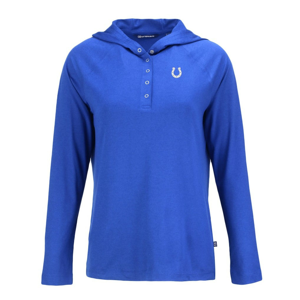 Indianapolis Colts Cutter & Buck Women's Coastline Epic Comfort Eco Recycled Raglan Pullover Hoodie Blue | NFL