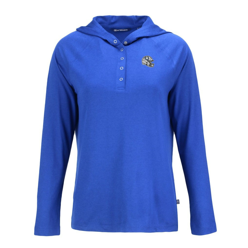 Indianapolis Colts Cutter & Buck Women's Coastline Epic Comfort Eco Recycled Raglan Pullover Hoodie Royal | NFL