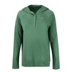 Green Bay Packers Cutter & Buck Women's Coastline Epic Comfort Eco Recycled Raglan Pullover Hoodie Hunter Green | NFL