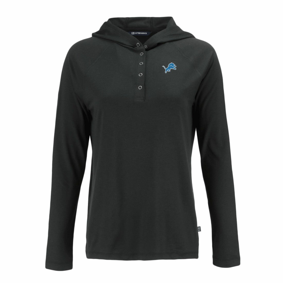 Detroit Lions Cutter & Buck Women's Coastline Epic Comfort Eco Recycled Raglan Pullover Hoodie Black | NFL