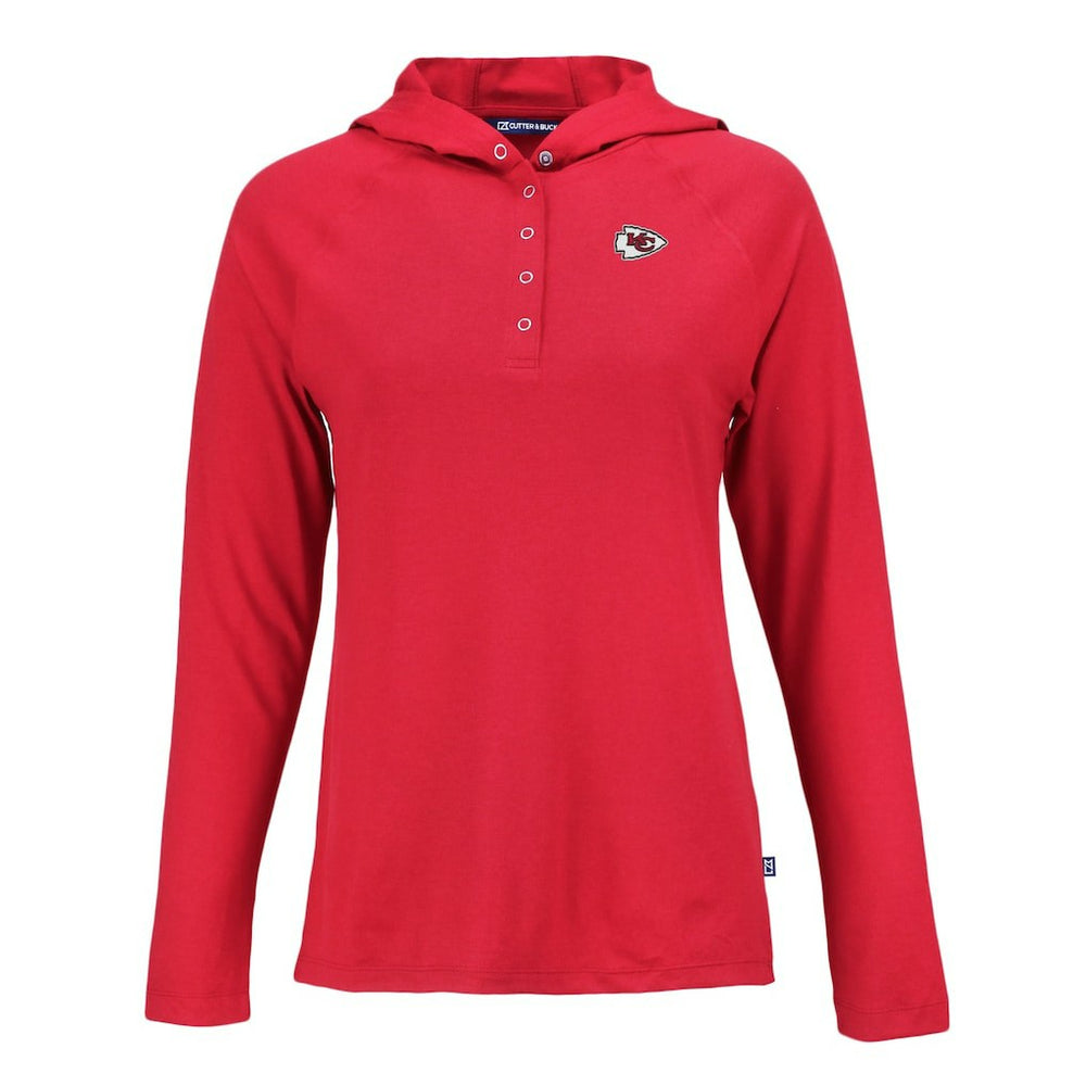 Kansas City Chiefs Cutter & Buck Women's Coastline Epic Comfort Eco Recycled Raglan Pullover Hoodie Red | NFL