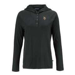 Minnesota Vikings Cutter & Buck Women's Coastline Epic Comfort Eco Recycled Raglan Pullover Hoodie Black | NFL
