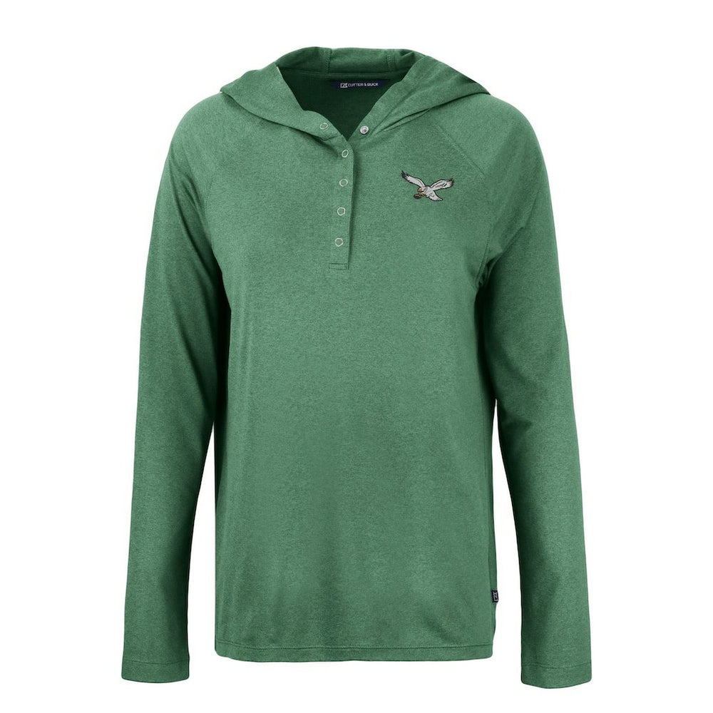 Philadelphia Eagles Cutter & Buck Women's Historic Coastline Epic Comfort Eco Recycled Raglan Pullover Hoodie Hunter Green | NFL
